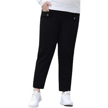 дамски панталони голям размер тренировъчни капри клинове за жени с джобове черен спортен панталон панталон с висока талия работни панталони