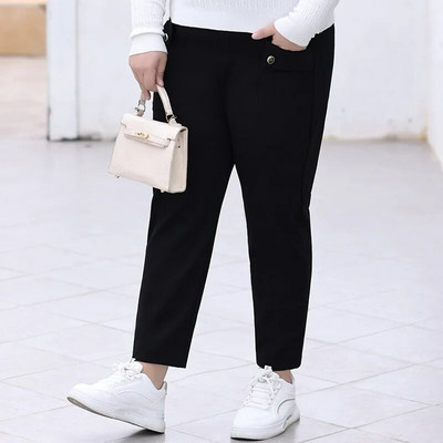 női molett nadrág edzés capri leggings nőknek zsebes fekete melegítőnadrág magas derekú ruha nadrág munka nadrág