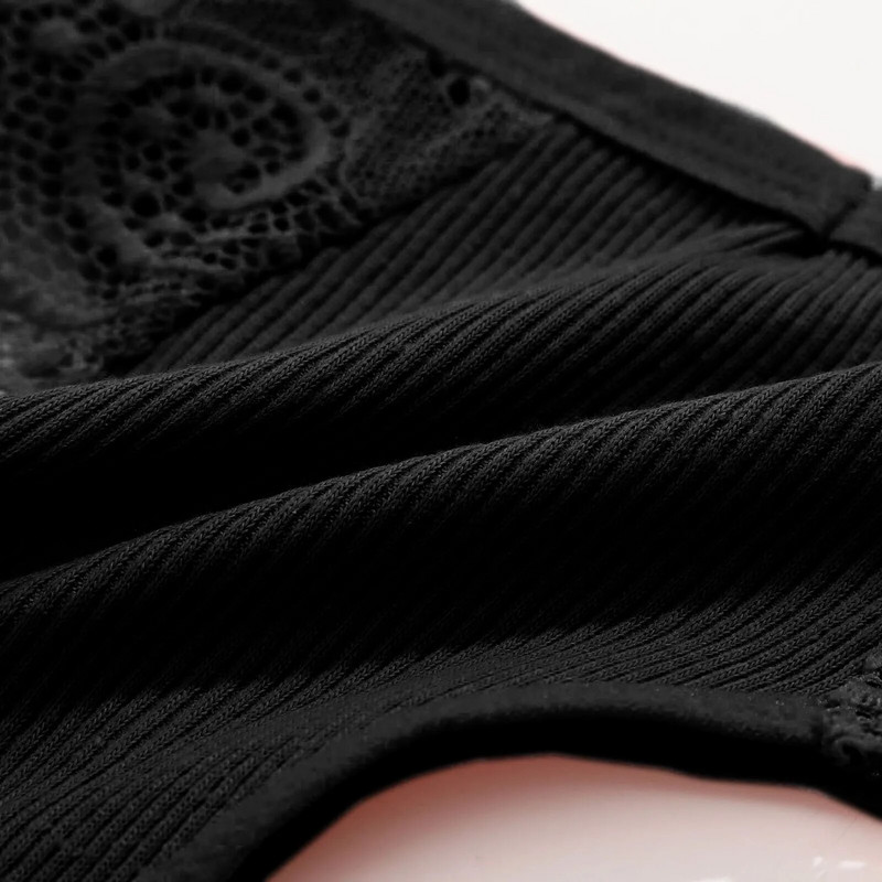 Βαμβακερά εσώρουχα με δαντέλα και στρινγκ με δαντέλα V μέσης εσώρουχα Σέξι Pure Desire Χαμηλόμεσα Γυναικεία Εσώρουχα Panochas