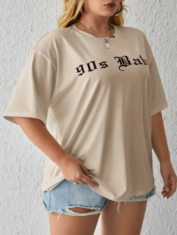 Γραφικό μπλουζάκι κοντό 90s Baby Letter μανίκι Βαμβακερό γυναικείο μπλουζάκι Grunge Fashion Streetwear Κορυφαία γυναικεία ρούχα