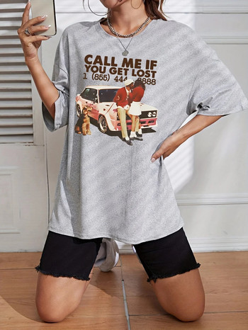 Cotton Plus Size Γυναικεία μπλουζάκι γνωριμιών Γκρι πουκάμισο με κάτω μπλουζάκι Ζευγάρι Υπερμεγέθη στρογγυλή λαιμόκοψη Street Casual T-shirt Αθλητικά ρούχα