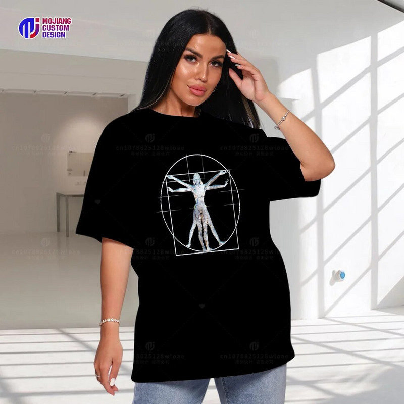 New Style Human Body Performance Art line Character Plus Size T-shirt Hip-hop Top καλοκαιρινό πουκάμισο βαμβακερό καθημερινό ντύσιμο