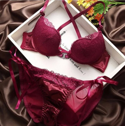 Нов секси сутиен с дантела Beauty Back Моден комплект сутиен с панделка срещу секси бельо секси дамски комплект сутиен, набран сутиен с push up кратък комплект