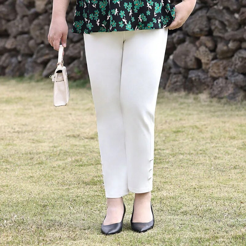 Dámske nohavice pre väčšie veľkosti, capri legíny na cvičenie s vreckami, čierne tepláky s vysokým pásom, spoločenské nohavice do práce