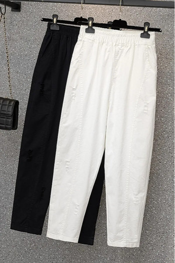 Летни дамски панталони с големи размери с висока талия Корейски стил Свободни тънки еластични прави спортни модни прости дамски панталони за бягане
