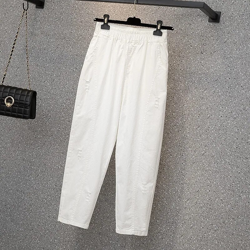 Ljetne ženske hlače veće veličine, korejski stil, široke, tanke rastezljive ravne sportske modne jednostavne ženske hlače za trčanje