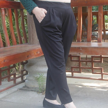 Палацо панталони за жени голям размер широки крачоли Панталони Панталони Ежедневни летни бохо панталони с еластична талия тренировъчно облекло WD154
