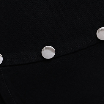 2023 Есенни дрехи Дамски кльощави панталони Плюс размер Тънки ежедневни отварящи се крака Четири наклонени копчета Черно разтегливо долнище Извивка