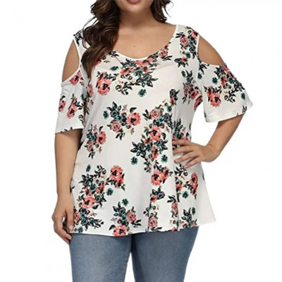 Ženska majica kratkih rukava s retro printom i O-izrezom, široki pulover koji upija znoj, dnevna odjeća, prozračne ljetne hladne majice na ramena, velika odjeća