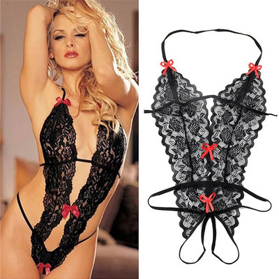 Seksi donje rublje Žensko donje rublje za seks Otvoreni grudnjak Čipkana spavaćica bez prereza Donje rublje Babydoll bodi Lenceria Erotski seksi kostim