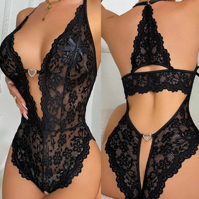 Seksi donje rublje Žensko donje rublje za seks Otvoreni grudnjak Čipkana spavaćica bez prereza Donje rublje Babydoll bodi Lenceria Erotski seksi kostim