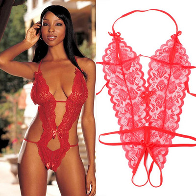 Seksi donje rublje Žensko donje rublje za seks Otvoreni grudnjak Čipkana spavaćica bez prereza Donje rublje Babydoll bodi Lenceria Erotski seksi kostim