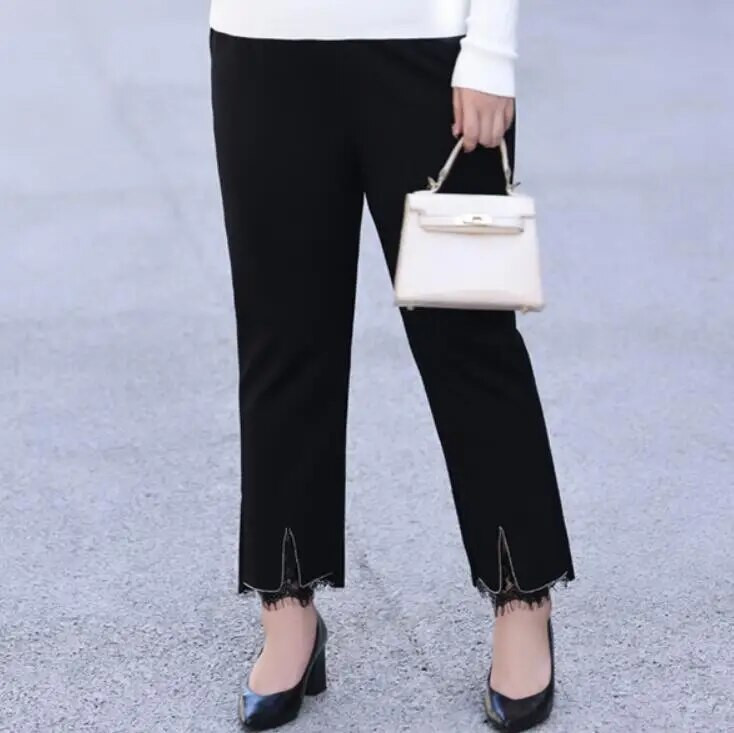 γυναικείο παντελόνι plus size προπόνηση κάπρι κολάν για γυναίκες με τσέπες μαύρο φούτερ παντελόνι ψηλόμεσο φόρεμα παντελόνι εργασίας