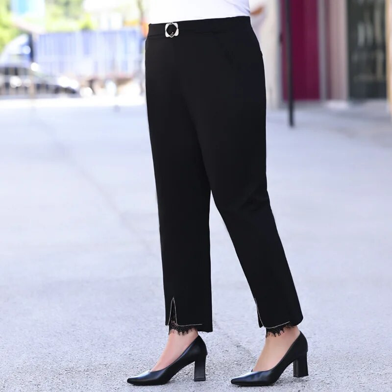 γυναικείο παντελόνι plus size προπόνηση κάπρι κολάν για γυναίκες με τσέπες μαύρο φούτερ παντελόνι ψηλόμεσο φόρεμα παντελόνι εργασίας