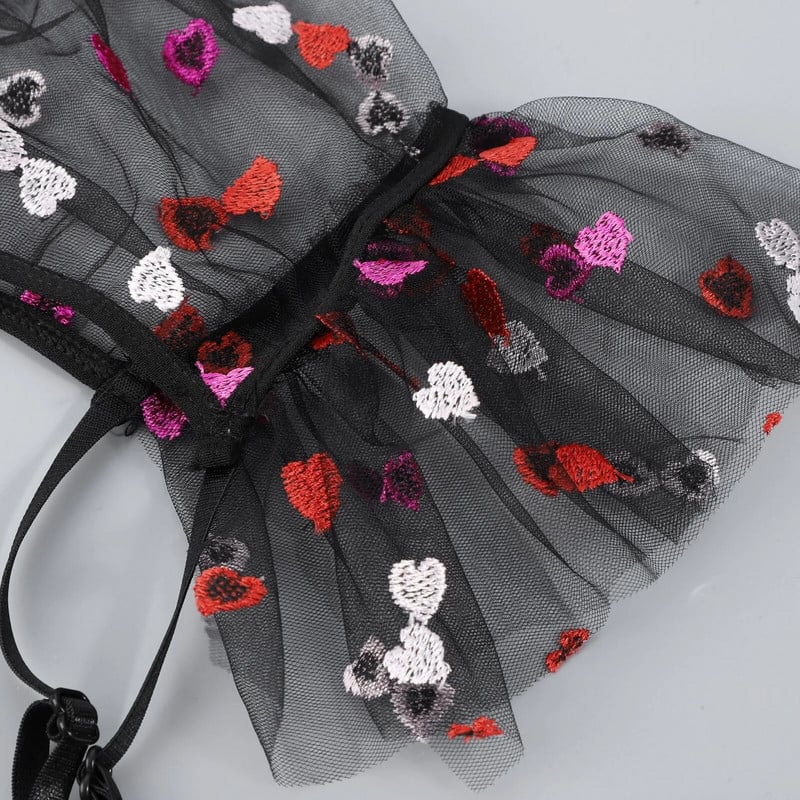 Komplet donjeg rublja s mrežastim vezom, prozirnog ženskog donjeg rublja, grudnjak + uzice + naramenice Kawaii set grudnjaka Sey Set erotskih gaćica