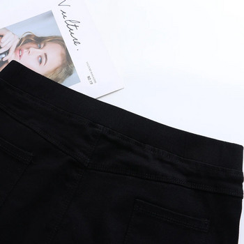 Есенни дрехи за 2023 г. Дамски панталони с микро клош големи размери Ежедневни модни нитове с отваряне на крака Разтегливо черно долнище Извивка