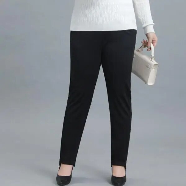 Dámske nohavice pre väčšie veľkosti, capri legíny na cvičenie s vreckami, čierne tepláky s vysokým pásom, spoločenské nohavice do práce