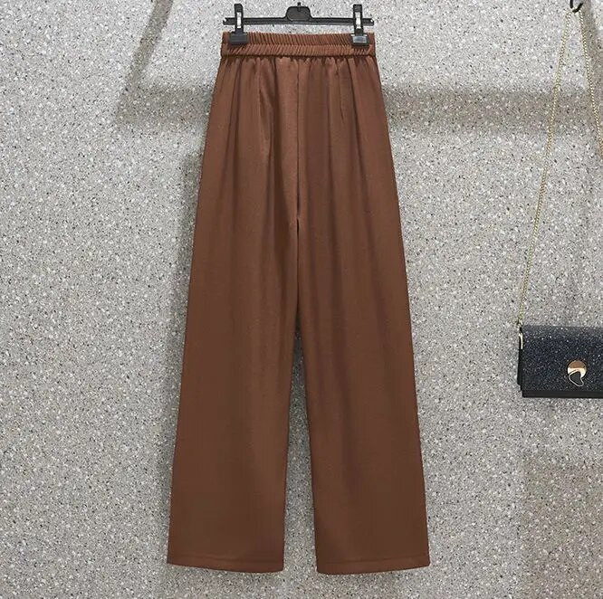 Didelio dydžio 3XL 4XL 5XL kelnės moterims aukštu juosmeniu Madingos laisvos plačios kelnės Moteriški dideli korėjietiški drabužiai