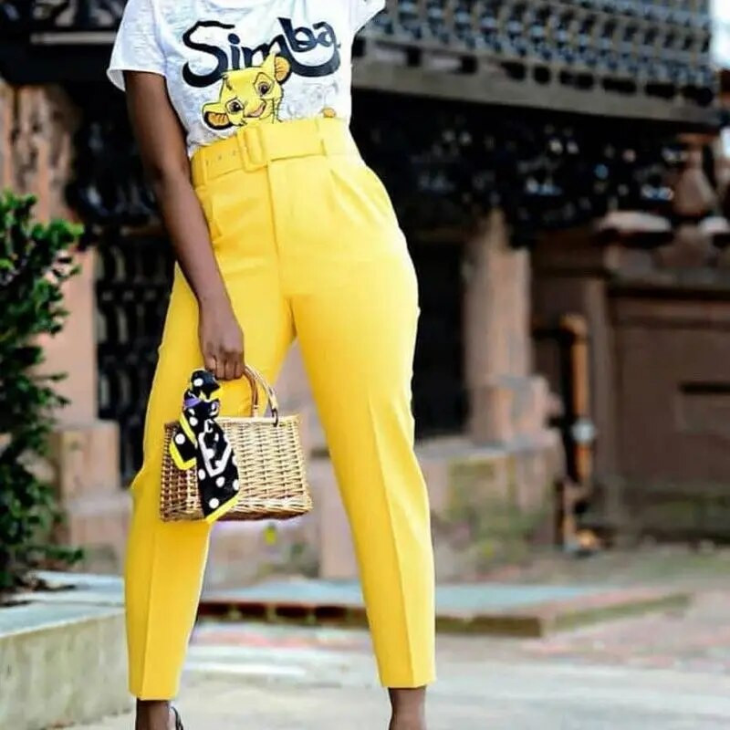 Ženske hlače velikih veličina Svečane prigode Modne hlače Uredske dame Ležerna odjeća s remenom Proljeće 2023. Ženske elegantne pencil hlače