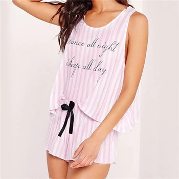 Πιτζάμες για γυναίκες Καλοκαιρινή μασίφ Sleepwear Βαμβακερή Σετ πιτζάμες Tank Top σορτς Χαριτωμένο σετ εσωρούχων Μαλακά αμάνικα νυχτικά