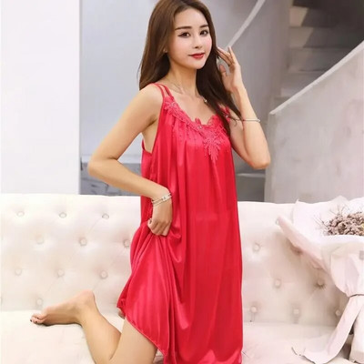 Bijela svilena spavaćica Ženska ljetna spavaćica 2023. Spavaćica Spavaćica Ženska seksi spavaćica Spavacica na naramenice Vestido