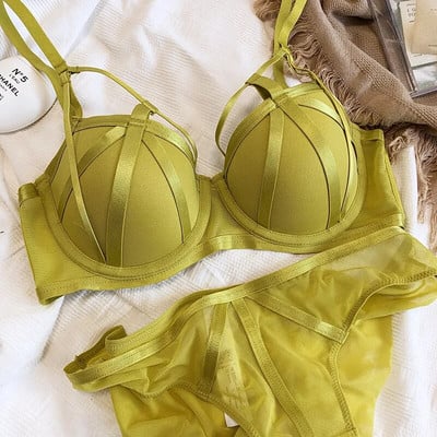 Καυτές εκπτώσεις Γυναικεία δαντελένια εσώρουχα Σέξι κοίλο Push Up Σετ σουτιέν Κλασικό επίδεσμο εσώρουχα μόδας Φθορίζον συν μέγεθος CD στηθόδεσμος