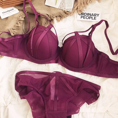 Καυτές εκπτώσεις Γυναικεία δαντελένια εσώρουχα Σέξι κοίλο Push Up Σετ σουτιέν Κλασικό επίδεσμο εσώρουχα μόδας Φθορίζον συν μέγεθος CD στηθόδεσμος