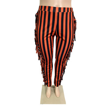 Γυναικείο παντελόνι με κρόσσια ριγέ τύπωμα παντελόνι φθινοπώρου 2022 Κομψό γυναικείο μολύβι Παντελόνι Lady Winter Casual Designer Παντελόνι