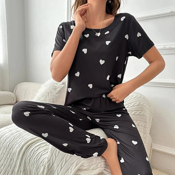 Есенни дамски комплекти пижами Горнища с щампа на анимационни филми с дълги панталони Пижами Пижами Pijama Mujer Дамски домашни дрехи Пижамни комплекти