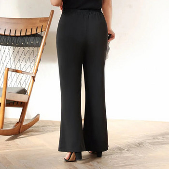 Knit Texture Drape Effect Ψηλόμεσο παντελόνι με καμπάνα Plus μέγεθος Άνοιξη Καλοκαίρι Νέο ολόσωμο παντελόνι Micro Flare OL κοστούμι παντελόνι