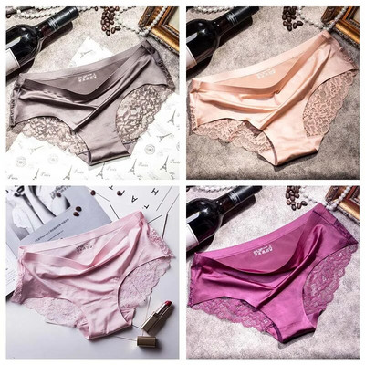 TEXIWAS 4 kom/lot Čipkaste gaćice Žensko bešavno žensko donje rublje Čipkaste gaćice Seksi gaćice za žene Udobno donje rublje veće veličine