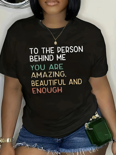 Γυναικείο βαμβακερό μπλουζάκι δρόμου Μαύρο αθλητικό μπλουζάκι μεγάλου μεγέθους γυναικείο μπλουζάκι με στρογγυλή λαιμόκοψη 200 κιλά Ειδικό γυναικείο μπλουζάκι