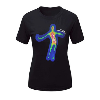 Γυναικείο T-Shirt Plus Size Loose Top 3D Fun Aliens εμπριμέ μπλούζες με στρογγυλή λαιμόκοψη με κοντομάνικο μοντέρνο casual μπλουζάκι με κάτω