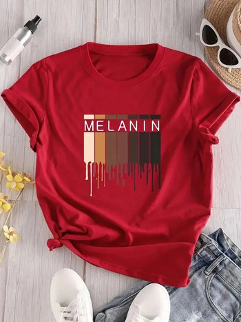 Μπλουζάκι Μαύρο Pride Melanin Plus για Γυναικεία Ανδρικά Μπλουζάκια Ανδρικά Γυναικεία Μπλουζάκια Καλοκαιρινής Μόδας με κοντομάνικο μπλουζάκι