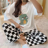 Seturi de pijamale pentru femei, generație de carton subțire de vară, costum lung de pijama pentru femei, îmbrăcăminte pentru acasă, cadou drăguț pentru femei, set de pijamale pentru studenți
