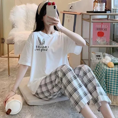 Seturi de pijamale pentru femei, generație de carton subțire de vară, costum lung de pijama pentru femei, îmbrăcăminte pentru acasă, cadou drăguț pentru femei, set de pijamale pentru studenți