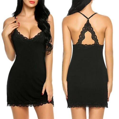 Didelio dydžio S-2XL Moteriškas apatinis trikotažas miegui Madingi moteriški šilko atlaso naktiniai drabužiai Babydoll nėrinių tinkliniai naktiniai drabužiai