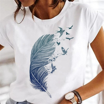 Γυναικείο μπλουζάκι πικραλίδα Μόδα Ρούχα Ακουαρέλα 90\'s κοντό μανίκι Άνοιξη Καλοκαίρι Γυναικείο πουκάμισο με μπλουζάκι συν το μέγεθος