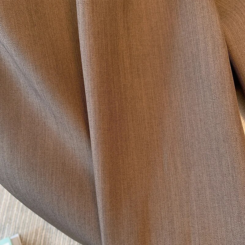 Pantaloni casual de primăvară pentru femei de mărime plus mare Pantaloni largi din poliester maro Pantaloni largi confortabili pentru navetă mărimea șoldului 160 plus