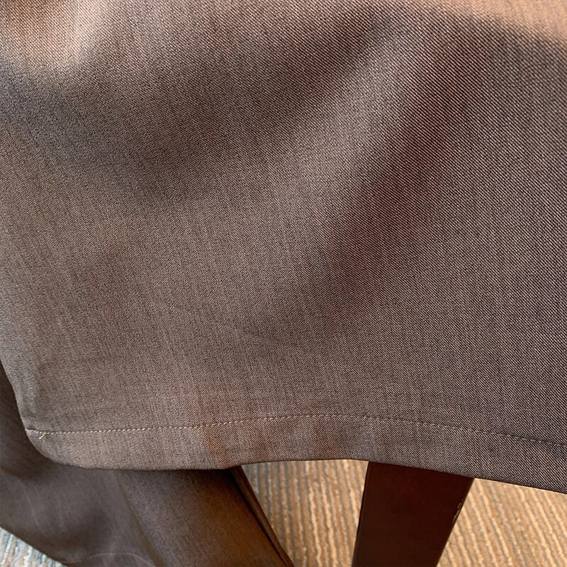 Pantaloni casual de primăvară pentru femei de mărime plus mare Pantaloni largi din poliester maro Pantaloni largi confortabili pentru navetă mărimea șoldului 160 plus