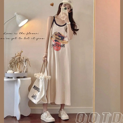 Studentska ljetna slatka pidžama spavaćica Ženska seksi kućna odjeća bez rukava Ženska udobna ležerna spavaćica s printom