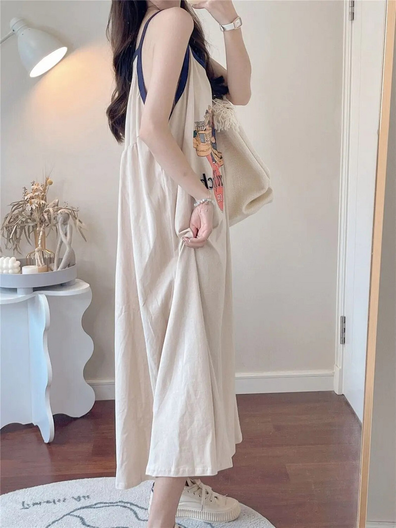 Studentska ljetna slatka pidžama spavaćica Ženska seksi kućna odjeća bez rukava Ženska udobna ležerna spavaćica s printom