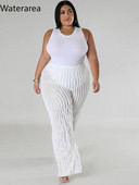 Waterarea Plus Size Femei Wave Volane îmbinare Pantaloni drepti cu picioare late 2023 Toamna Streetwear Moda Pantaloni clasici