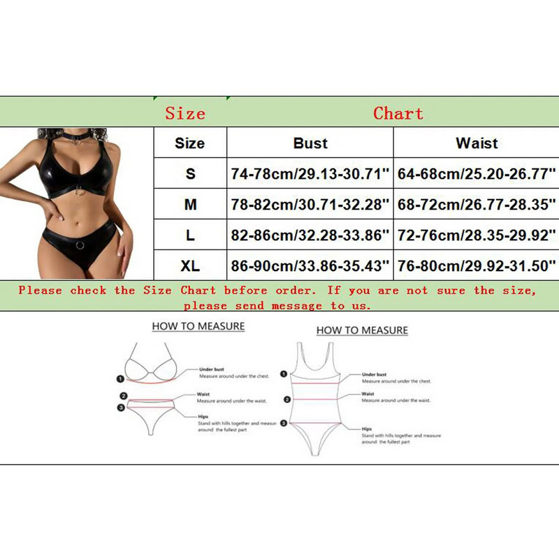 Plieninis Pu odinis apatinis apatinis trikotažas moterims didesnio dydžio apatinio trikotažo rinkinys Egzotiškas trijų dalių apatinis trikotažas, kontrastingas nėriniuotas apatinis trikotažas moterims