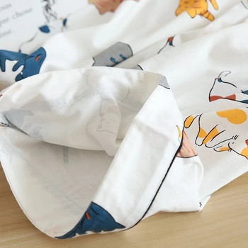 Нови 100% памучни къси панталони с къси ръкави дамски комплект пижами сладки анимационни пижами Японски прости къси пижами Дамско спално облекло