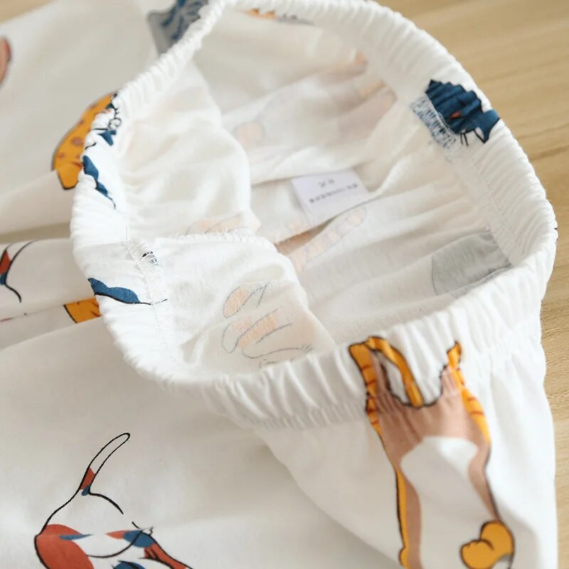 Nauji 100% medvilniniai šortai trumpomis rankovėmis moteriški pižamos rinkinys mielas animacinių filmų pižamos japoniškos paprastos trumpos pižamos moteriški miego drabužiai