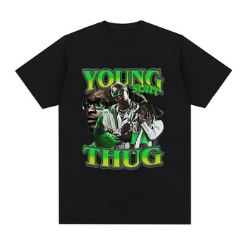 Rapper Young Thug Graphic Print Μπλουζάκι Fashion Hip Hop Vintage Tshirt Casual Crew λαιμόκοψη κοντομάνικο μπλουζάκι συν μεγέθη γυναικών