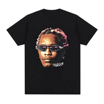 Rapper Young Thug Graphic Print Μπλουζάκι Fashion Hip Hop Vintage Tshirt Casual Crew λαιμόκοψη κοντομάνικο μπλουζάκι συν μεγέθη γυναικών