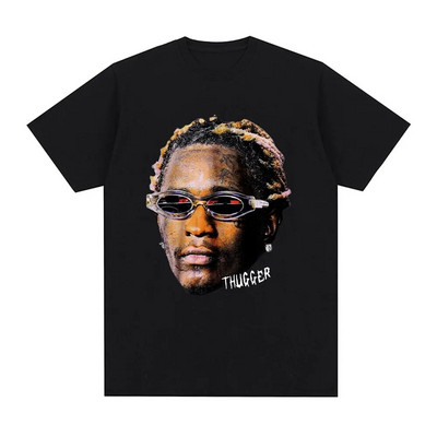 Rapper Young Thug Graphic Print Μπλουζάκι Fashion Hip Hop Vintage Tshirt Casual Crew λαιμόκοψη κοντομάνικο μπλουζάκι συν μεγέθη γυναικών