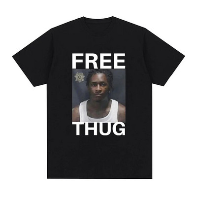 Rapper Young Thug Graphic Print Μπλουζάκι Fashion Hip Hop Vintage Tshirt Casual Crew λαιμόκοψη κοντομάνικο μπλουζάκι συν μεγέθη γυναικών
